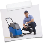 Cleaning staff with Carpet Cleaning machine.
